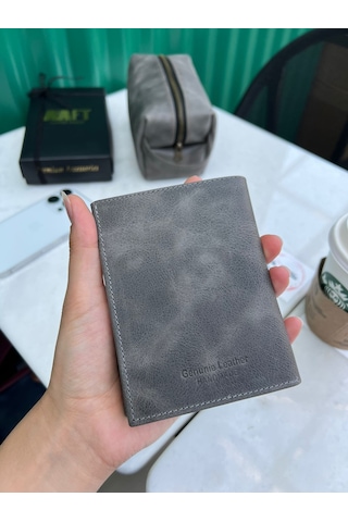 Mft Leather Hakiki Deri Erkek Cüzdan - Kartlıklı, İsim Yazılı, Kişiye Özel Gloria 1421 - Tiguan Gri Tiguan Gri