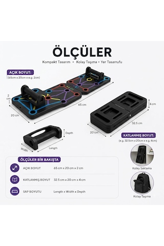 Şınav Tahtası Push Up Board Katlanabilir Ev Tipi Fitness Ekipmanı
