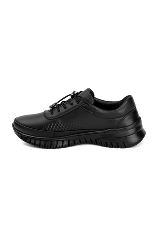 Voyager 9407 Kadın Hakiki Deri Comfort Casual Ayakkabı Siyah-siyah Siyah