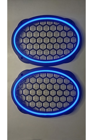 Hoparlör Kapağı Oval 20 Cm Ledli 2'li Takım - Mavi