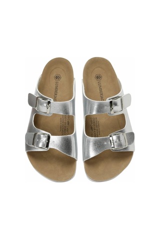 Lumberjack Mendy Tokalı Beyaz Yazlık Kadın Plaj Terlik Gümüş