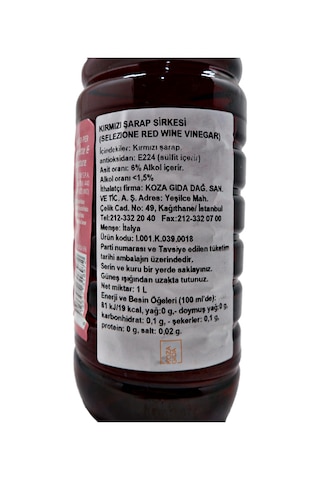 Acetum Kırmızı Şarap Sirkesi 1 L