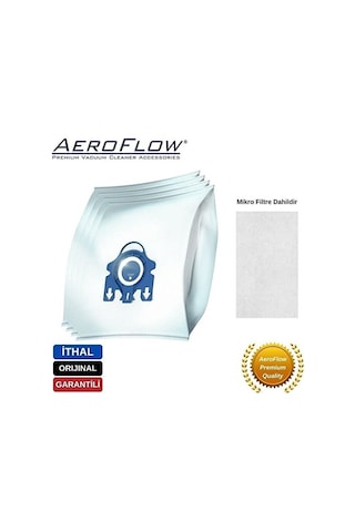 Aeroflow Miele Classic C1 Powerline Uyumlu Gn Toz Torbası Dörtlü Paket