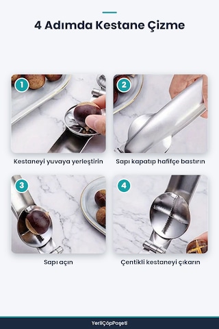 Profesyonel Metal Kestane Çizici Pense Gümüş