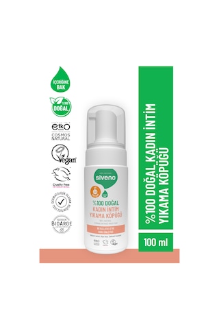 Siveno %100 Doğal İntim Yıkama Köpüğü Beyazlatıcı Etkili Koku Önleyici Ph 3.8 100 Ml