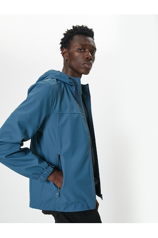 Koton Mevsimlik Ceket Slim Fit Fermuarlı Petrol 5wam20065hw Petrol