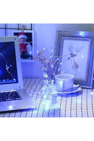 Buffer Pilli 5 Metre Dekoratif Peri Led Beyaz Aydınlatma Süsleme Lambası