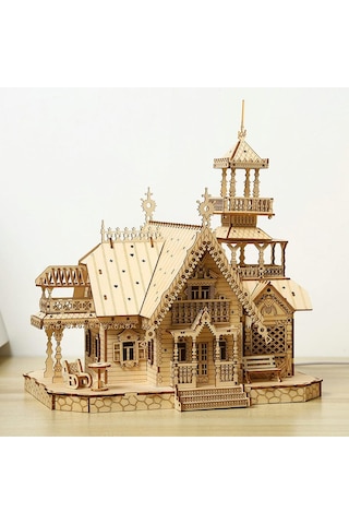 3d Ahşap Yapboz Kilit Seti, Mimari Model Kiti, Yetişkinler Için Kendi Ahşap El Işi Kitinizi Yapın