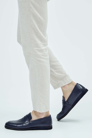 Tamer Tanca Erkek Hakiki Deri Lacivert Loafer Ayakkabı 537 3179 Erk Ayk Y23 Lacı Nappa Lacivert