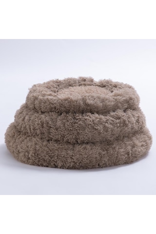 Bej Donut Köpek Yatağı Kedi Yatağı Simit Yatak Anti-stress Pet Yatağı Peluş Yatak L