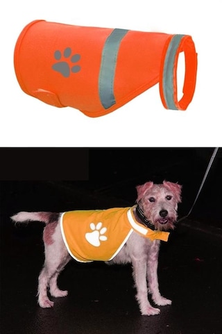 Gece Görüşlü Reflektör Kumaşlı Cırt Cırtlı Köpek Yeleği Medium 5673