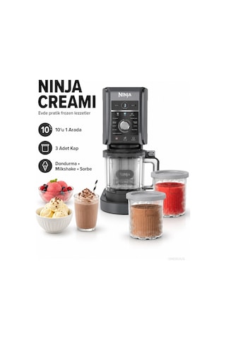 Creami Deluxe 10-in-1 Dondurma Ve Frozen Makinesi Siyah Çok Amaçlı Kullanım İçin Ergonomik Tasarım