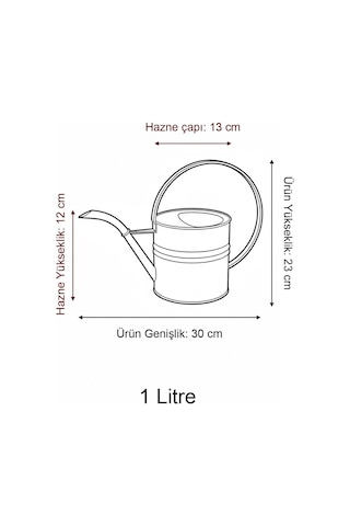 Ella 1 Litre Metal Çiçek Saksı Sulama Kabı Modern Dekoratif Çok Amaçlı Sulak Mor