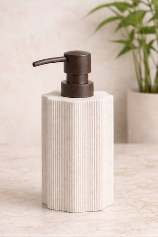 Retro Tezgah Üstü Ahşap Görünümlü Banyo Ve Sıvı Sabunluk 350 Ml Krem