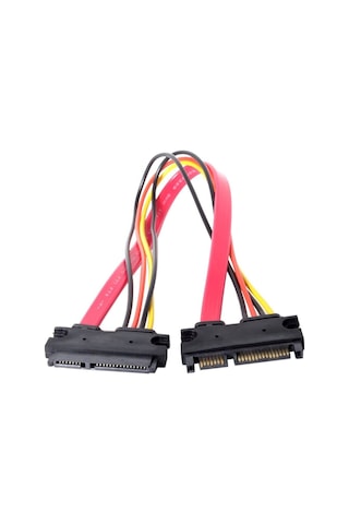 50cm SATA 22 Pin (7+15) Erkek - Dişi Veri ve Güç Uzatma Kablosu