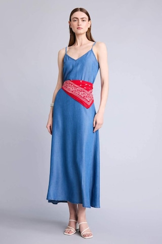 Defacto Fashıon Fıt Tencel Açık İndigo Midi Elbise H2539ax26hsnm85 İndigo-nm85
