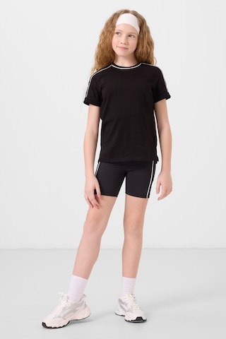 Siyah Pamuklu O Yaka Standart Fit Basic Kız Çocuk T-shirt - 75177 Siyah