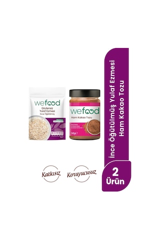 Wefood Ham Kakao Tozu 140 Gr+ Wefood Glutensiz İnce Öğütülmüş Yulaf Ezmesi 300 Gr 8683347038084