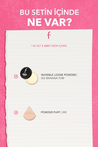 Flormar Invisible Loose Banana Transparan Pudra & Makyaj Su Ngeri Seti SET270 002bananayum