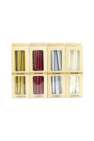 4pcs Candle Metalik Renkler Şamdan Mum 25cm