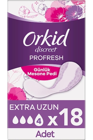 Orkid Discreet Profresh Günlük Mesane Pedi Extra Uzun 18'li