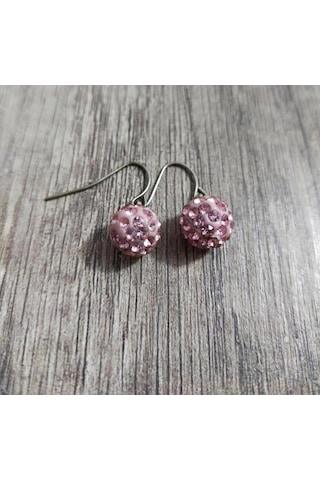 Hdmarketim Şambala Model Swarovski Taşlı Pembe Sallantılı Küpe Çok Renkli