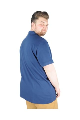 Mode Xl Battal Beden Erkek Tshirt Polo Yaka Nakışlı Klasik Pike 20553 Indigo 001