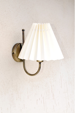 Pileli Başlıklı Duvar Apliği Eskitme Gold Krem