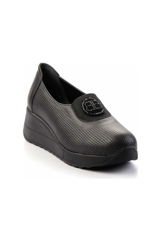 Siyah Hakiki Deri Kadın Casual Ayakkabı K01586391003 Siyah