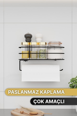 Rulo Havluluk Yapışkanlı Kağıt Havluluk Peçetelik Sofra Mutfak Servis Sunum Hazneli Havlu Organizeri