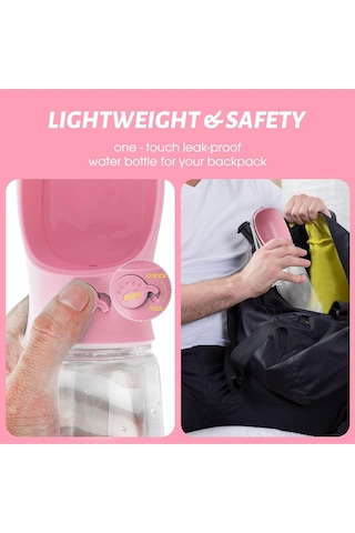 Toyfest Taşınabilir Mama Hazneli Evcil Hayvan Suluğu Seyahat Kabı Kilitlenebilen Su Sızdırmaz 380 ML