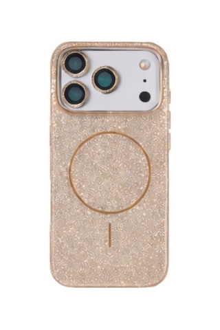 Apple Uyumlu iPhone 17 Magsafe Lens Koruma Camı li Simli Kutup Silikon Kılıf Desert
