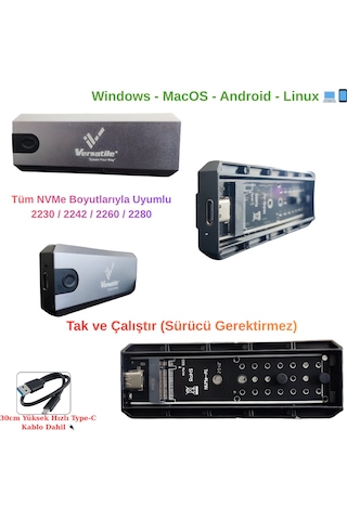 NBTech Versatile NB-M221 2TB Destekli NVMe M.2 SSD Kutusu