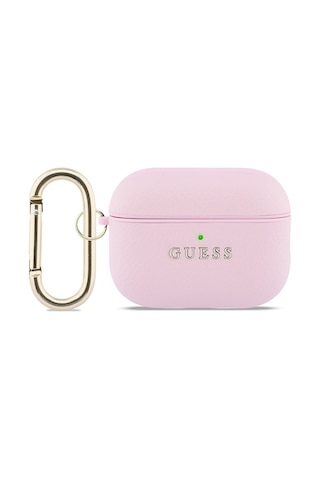 Apple Airpods Pro 3 Uyumlu Kılıf Guess Lisanslı Anahtarlıklı Pu Deri Pembe