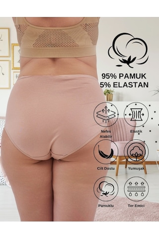 Alya Underwear Kadın Battal Külot - 3 Adet Ten 5xl, 6xl, 7xl Ten