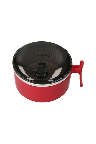 Neevoyu Kırmızı 1000ml 304 Paslanmaz Çelik İçelik Termos Muhallebi Kasesi, Isı Yalıtkan Kollü, Mikrodalga Uygun, Spor/okul/ofis İçin Pratik Mutfak Gereci Kırmızı