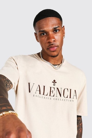 Altamira Erkek Bej Valencia Baskılı Oversize Tshirt 001