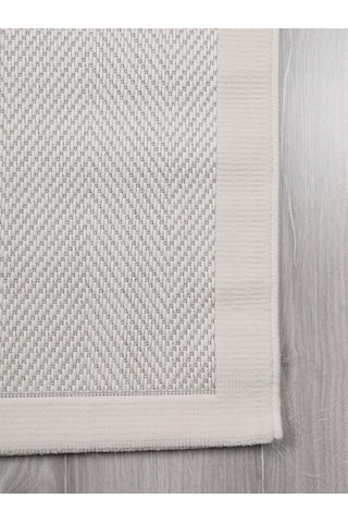 My Evilla Sisal Vektör Kaymaz Tabanlı Kolay Silinebilir 2li Beyaz Banyo Paspas Seti 60x100-50x60