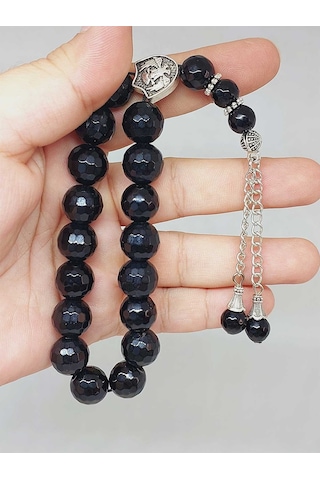 Oniks Onix Taşı Faset Kesim17lik Efe Tesbih 12mm 51526