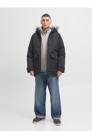 Jack & Jones Erkek Kapüsonlu Rüzgar Geçirmez Parka - Charlie - 12279464 Black