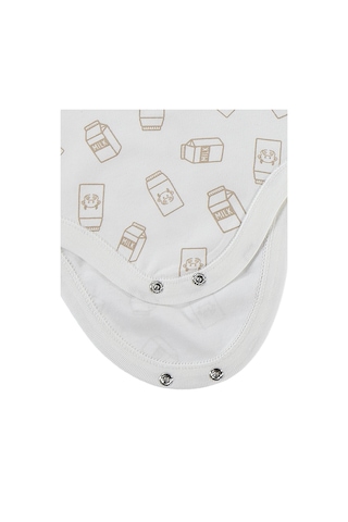 Civil Baby Milk Baskılı 2'li Set 3-18 Ay Çıtçıtlı Badi - Ekru