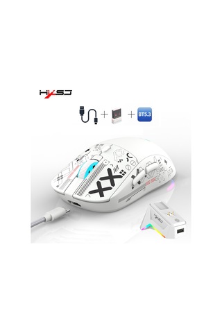 T90 Pro 3 Modlu Kablosuz Oyuncu Mouse-rgb Şarj İstasyonu 650 Mah Batarya Diğer