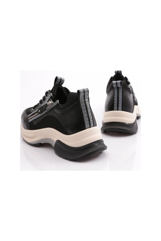 Dgn 30164 Kadin Bağcikli Fermuarli Spor Ayakkabi 30164-2027-R7704 Platin - Siyah