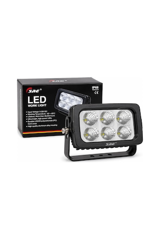 Mega Oto Market 6 Led Off Road Projektör Work Light 9-36v Ip68 Su Geçirmez Araç Üstü Çalışma Lambası Sis Farı