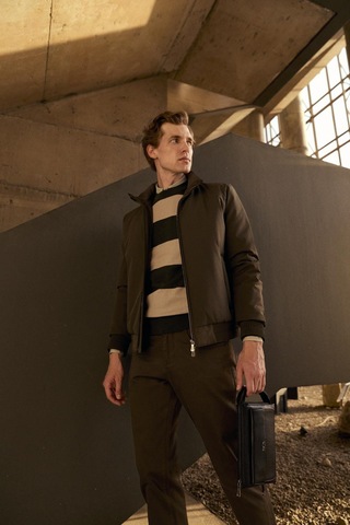 Erkek Bisiklet Yaka Triko %100 Pamuk Haki 3774 Haki