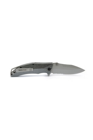 Swisstech Aliminum Serrated Folding Knife Açık Gri