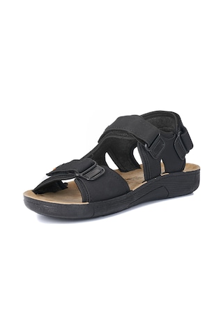 Günlük Unisex Kalın Anatomik Taban Cırtlı Ayarlanabilir Plaj Havuz Deniz Sandalet 037-337-183 Siyah Bej Efex
