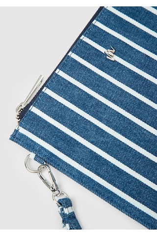 Mavi - Çizgili Denim El Çantası 1913943-25768 Lacivert