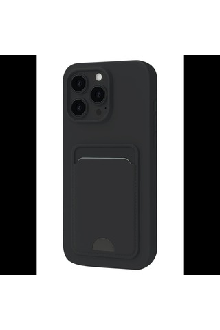 Apple İphone 16 Pro Uyumlu Kılıf Kelvin Kartvizitli Silikon - Siyah