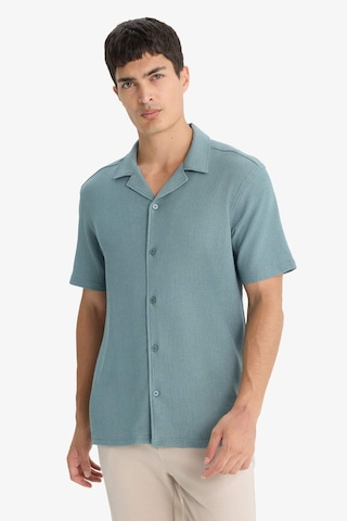 Defacto Modern Fit Polo Yaka Penye Kısa Kollu Gömlek C4125ax25smgn1249 Yeşil